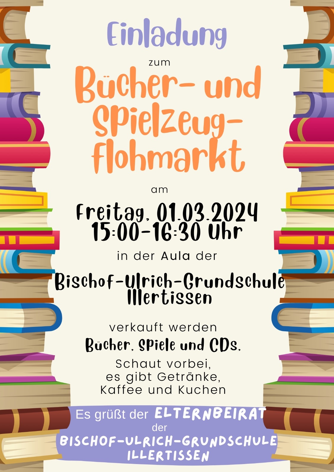 Flyer Bücher und Spielzeugflohmarkt BUG